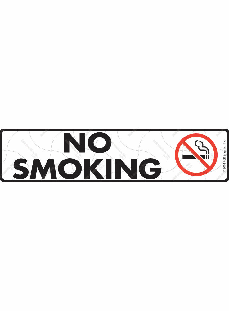 No Smoking Cigarettes with Symbol Aluminum Sign or Vinyl Sticker – 12″ x 3″
