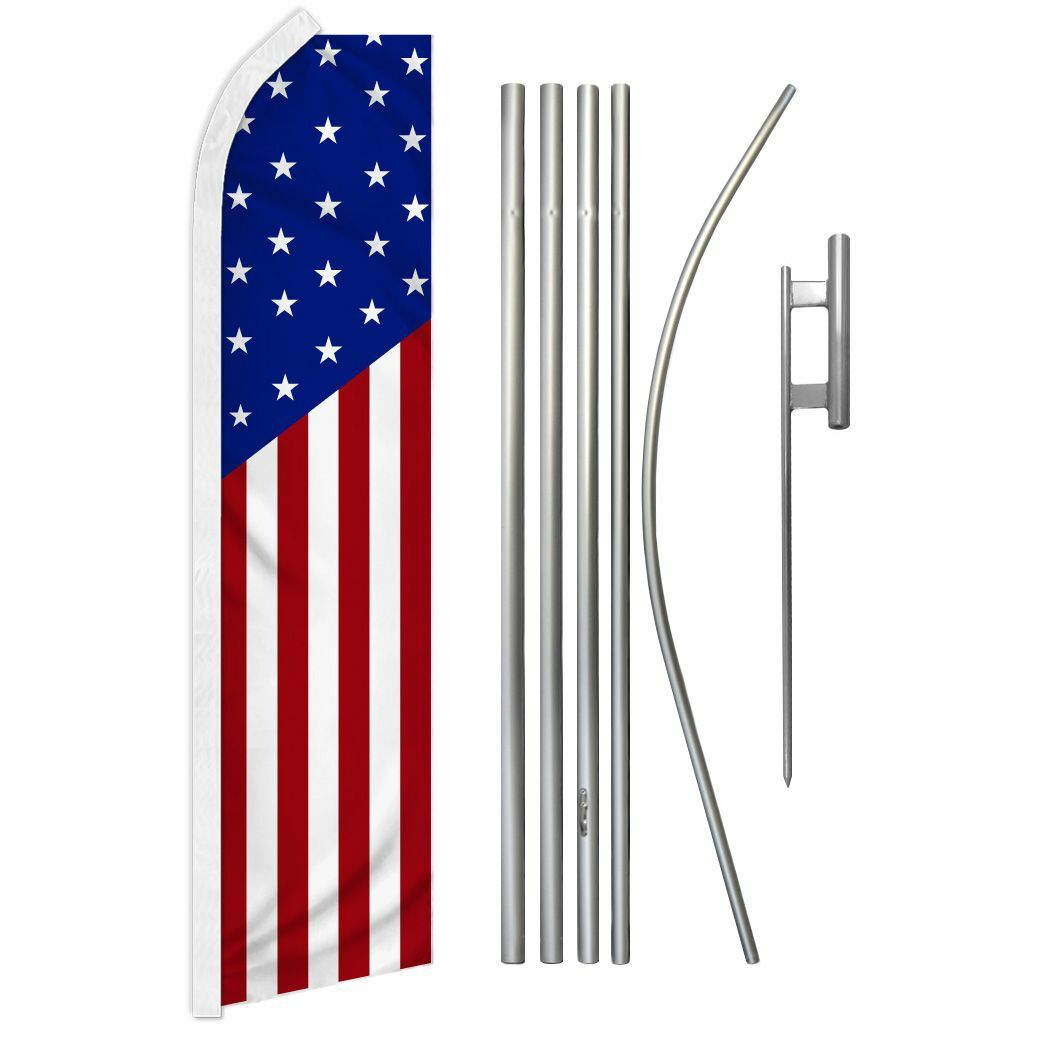 “USA CLASSIC” Advertising Super Flag & Pole Kit United States of America US star