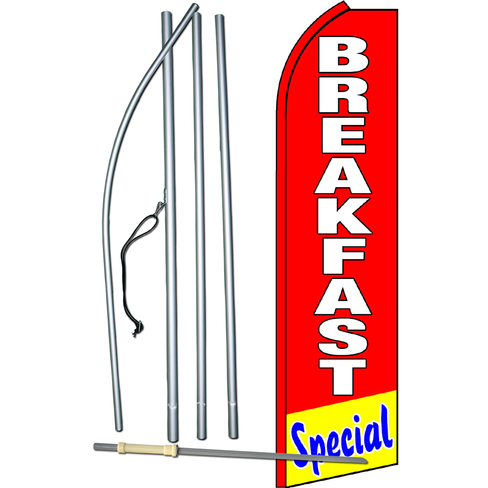 Breakfast Special Red And White Complete Swooper Flag Bundle