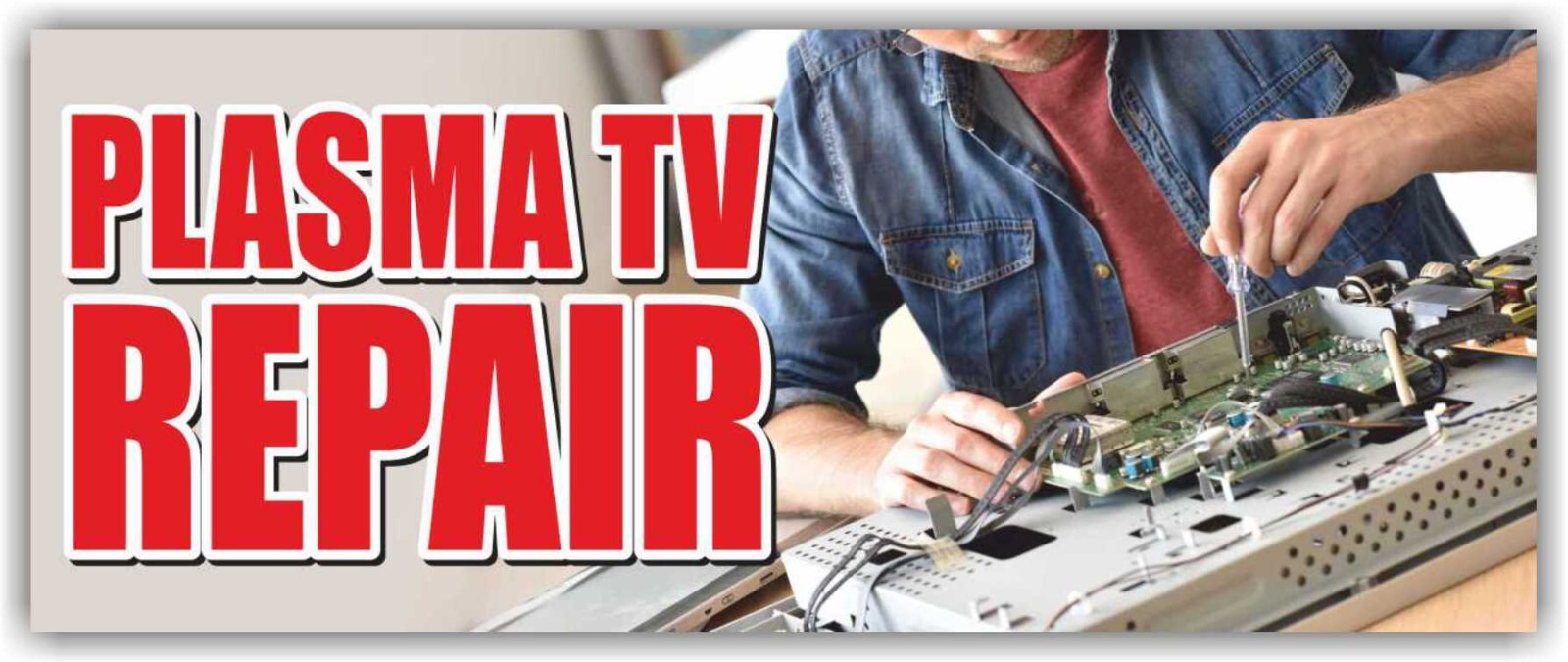 PLASMA TV REPAIR Advertising Banner Vinyl Sign service lcd fix