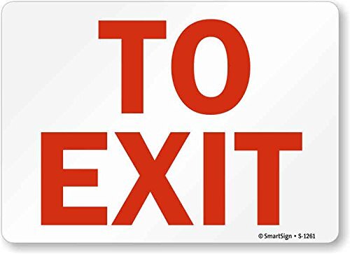 10×14 inch To Exit Sign with Pre-Cleared Holes 55 mil HDPE Plastic Signage