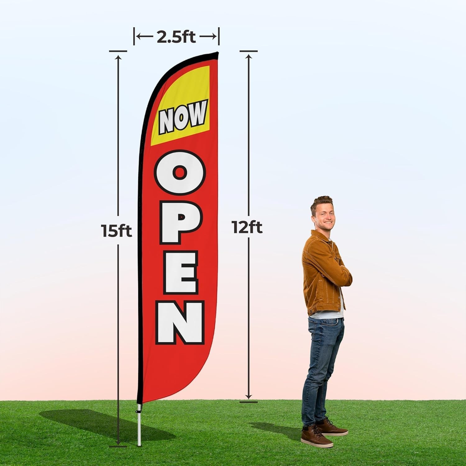 Complete 12ft Feather Flag Kit – Bright Colors for Effective Business Promotion