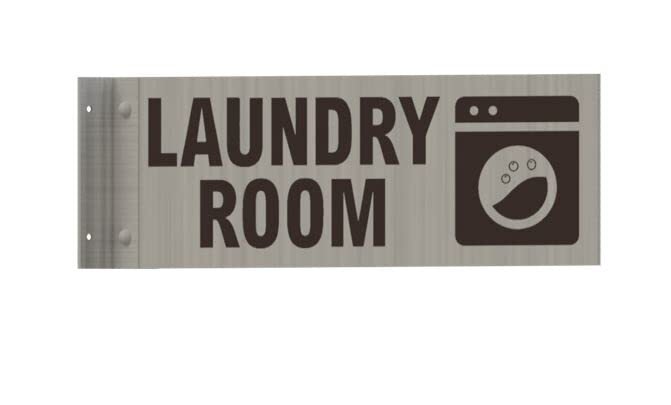 Laundry Room Sign-Two-Sided/Double Sided Projecting, Corridor -REF24-1027