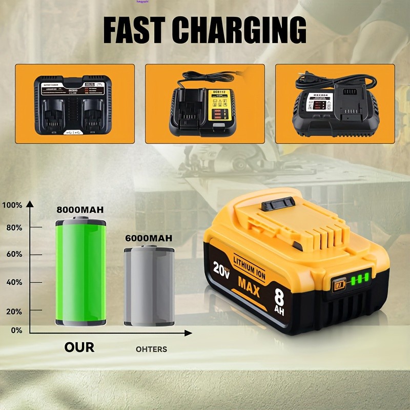 DCB204 For DeWalt 20V Max XR 8.0AH Lithium Ion Battery DCB205-2 DCB208 DCB200