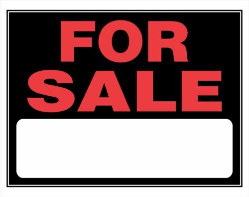 QTY 6 | ‘FOR SALE’ Black & Red Sign | Plastic 8 x 12″