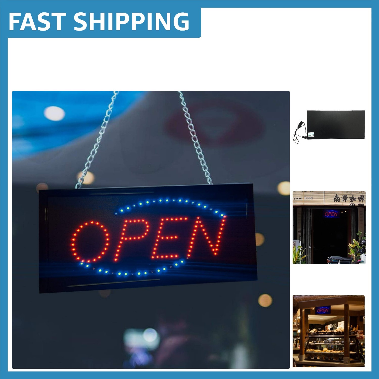 Handcrafted LED Neon Business Sign – Open Motion Light for 24/7 Visibility
