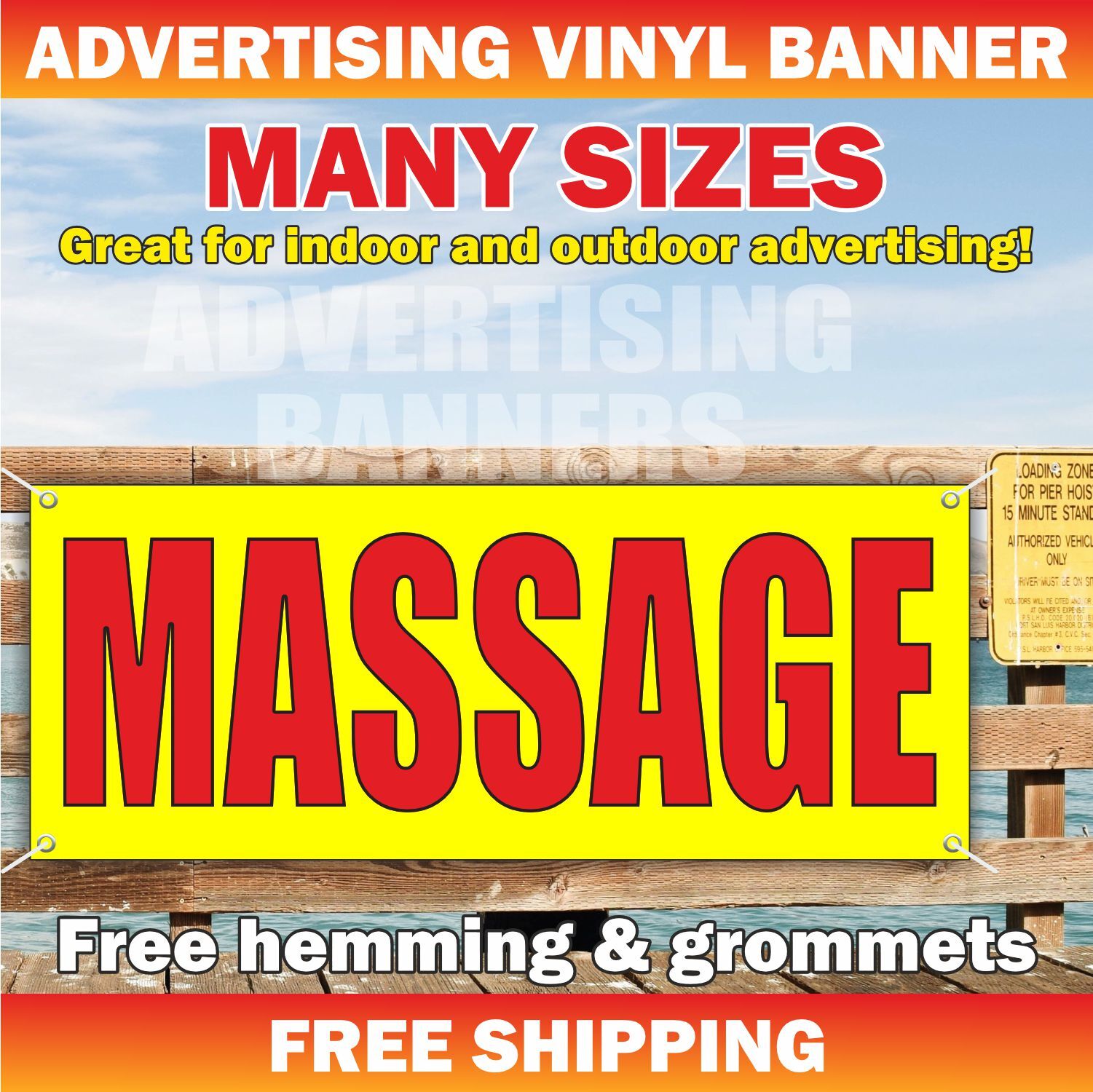 MASSAGE Advertising Banner Vinyl Mesh Sign Beauty Spa Chinese Wellness THERAPY