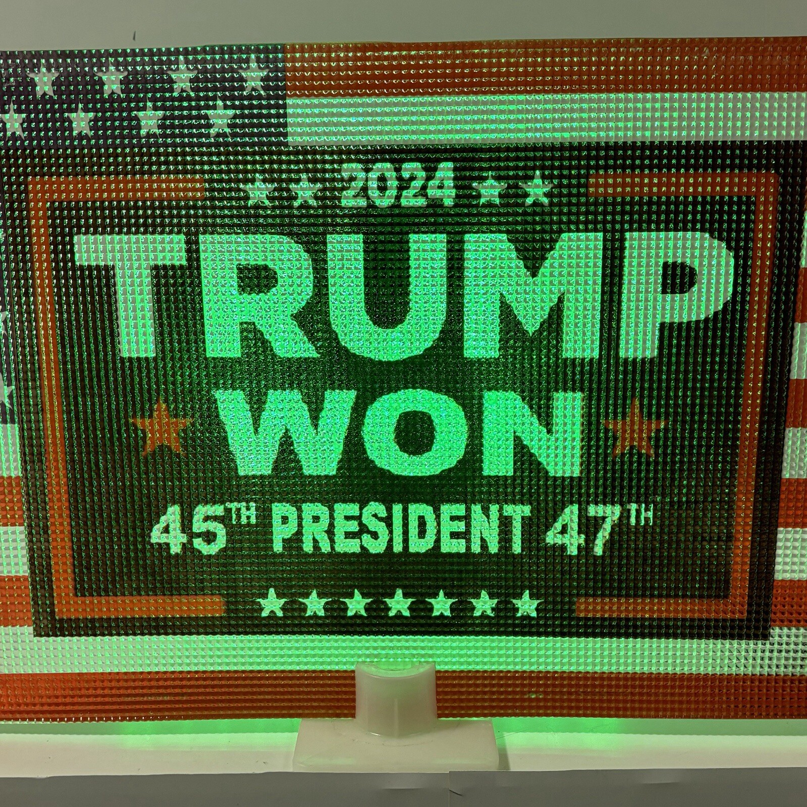 LED 22″x16″ Donald Trump WON 47th 45th President USA American Flag