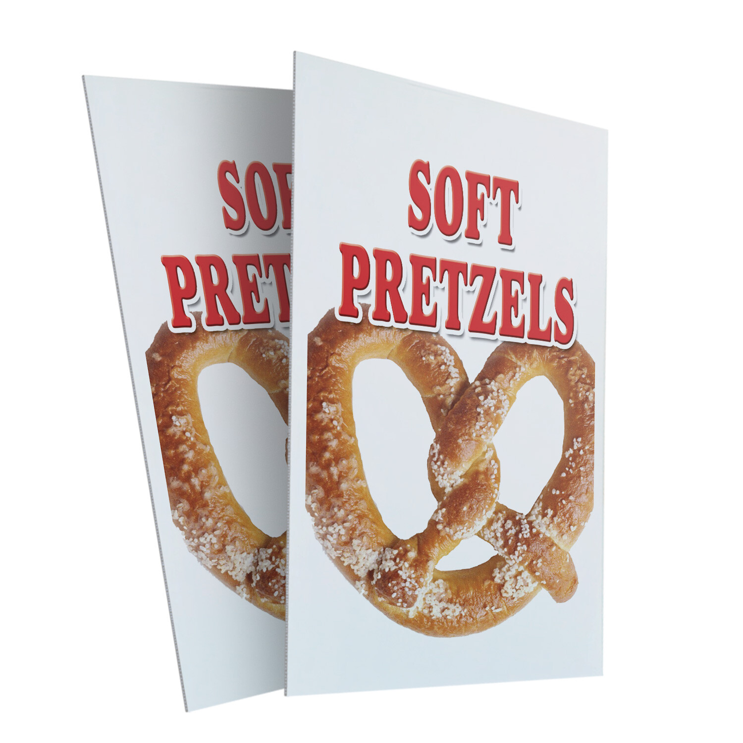 Soft Pretzels 24″ x 36″ 2 Pack Of Store Sign Plastic Or Decal