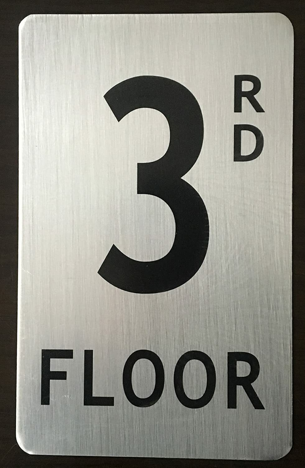 3rd floor SIGN (BRUSH ALUMINIUM, 5X8)-The Mont argent line.–REF24-1027