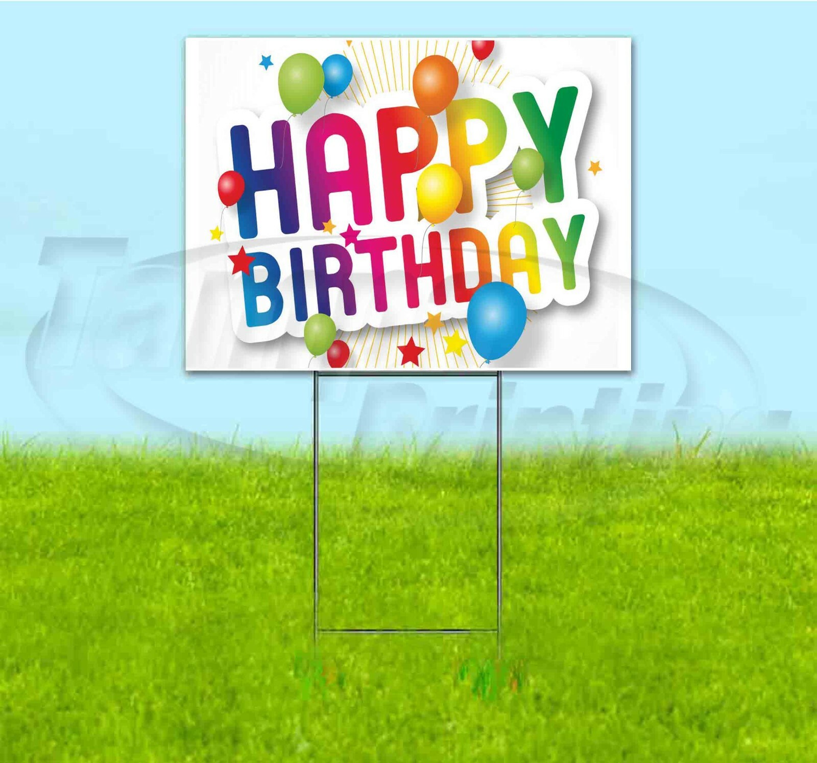 HAPPY BIRTHDAY 18×24 Yard Sign WITH STAKE Corrugated Bandit USA BUSINESS PARTY