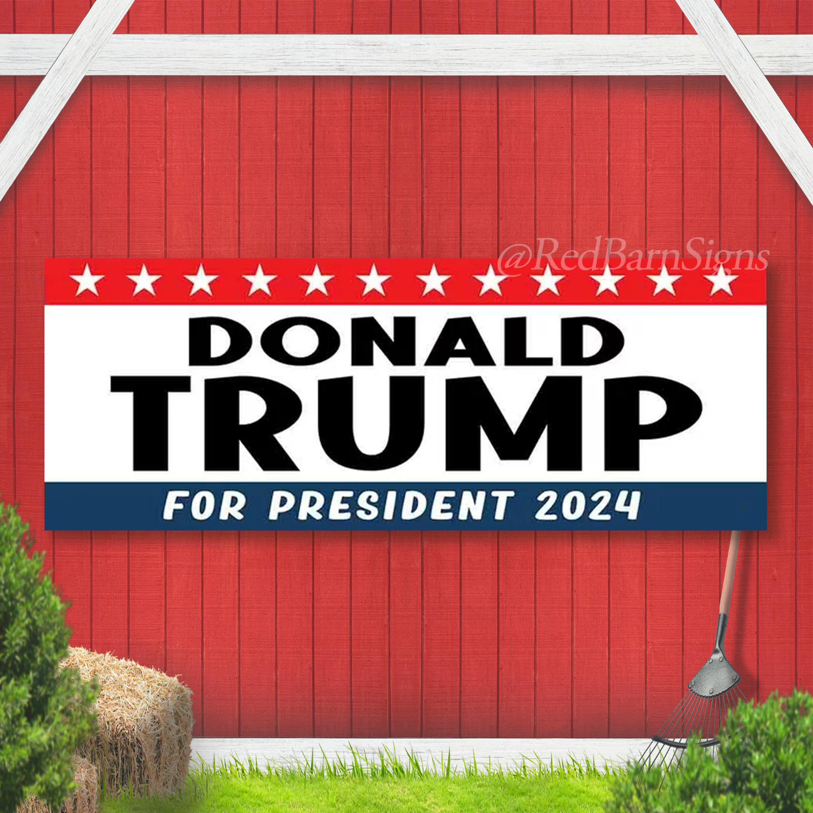 Donald Trump for President 2024 Vinyl Banner With Metal Grommets