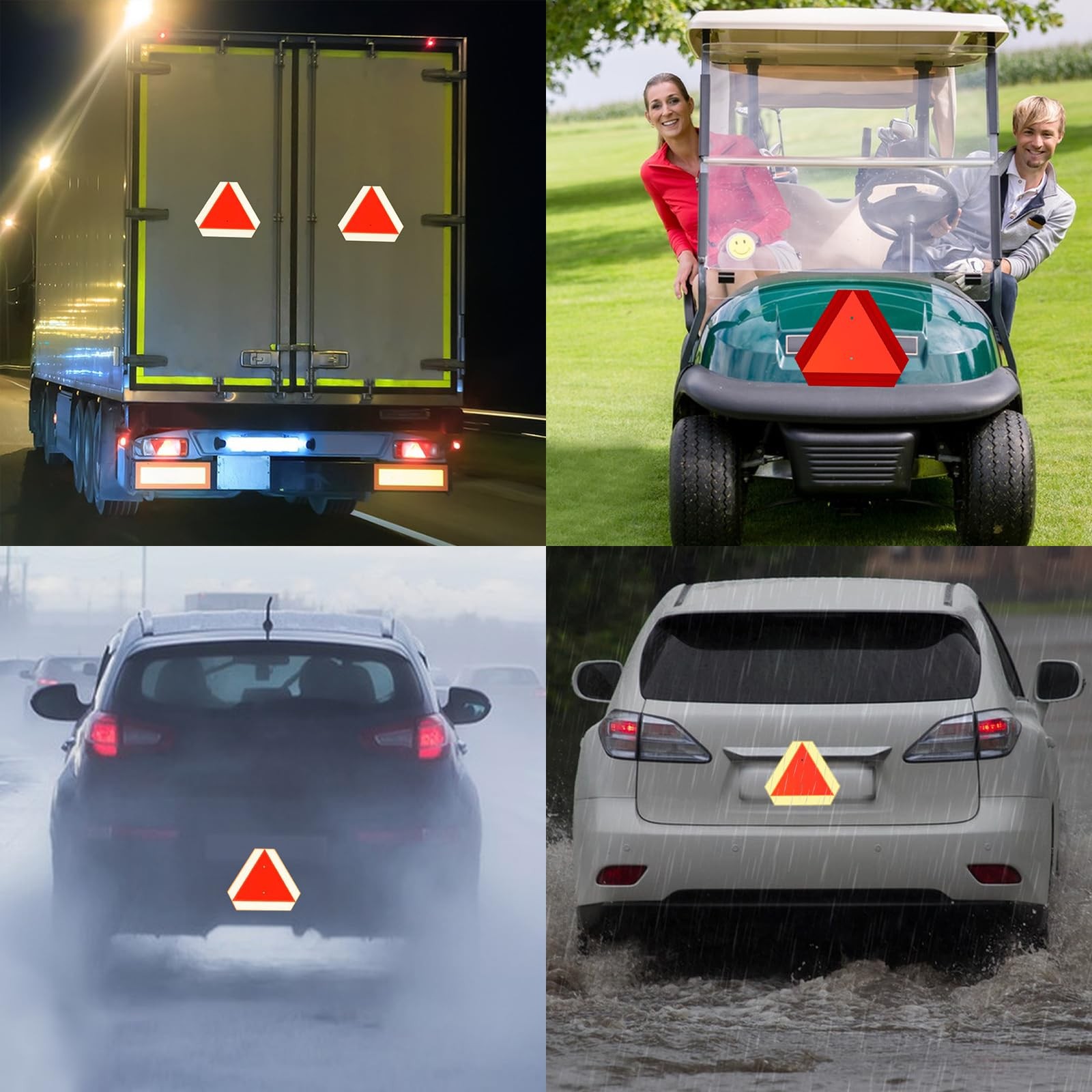 Slow Moving Vehicle Sign,Slow Moving Vehicle Triangle Golf Cart Accessories，1…