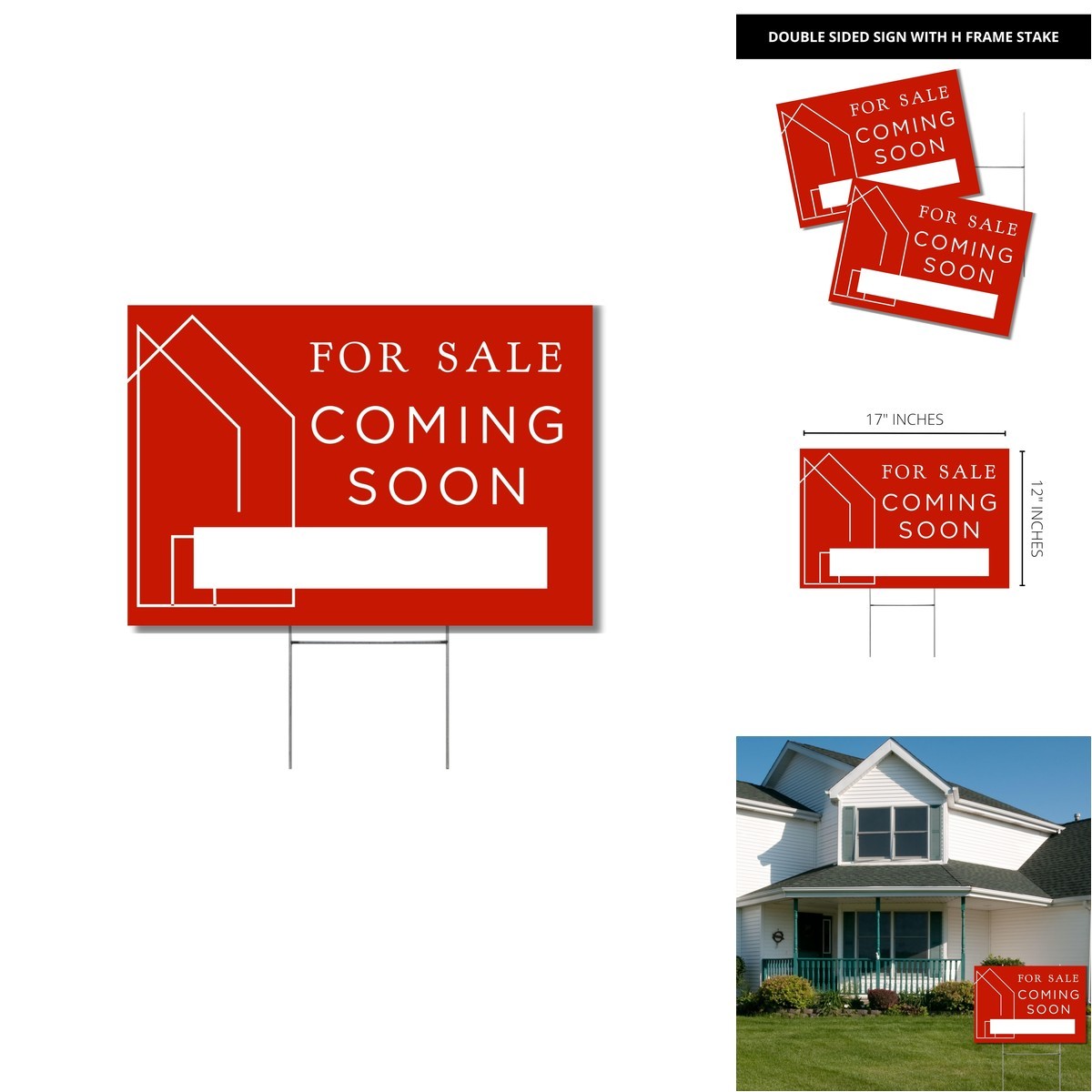 Lashicorn Coming Soon Real Estate Sign Home 12 x 17 Yard Sign H Frame Stake