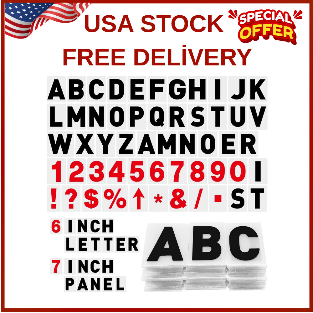 300 Pcs Changeable Marquee Letters & Numbers for Outdoor Sign Board 6” 7