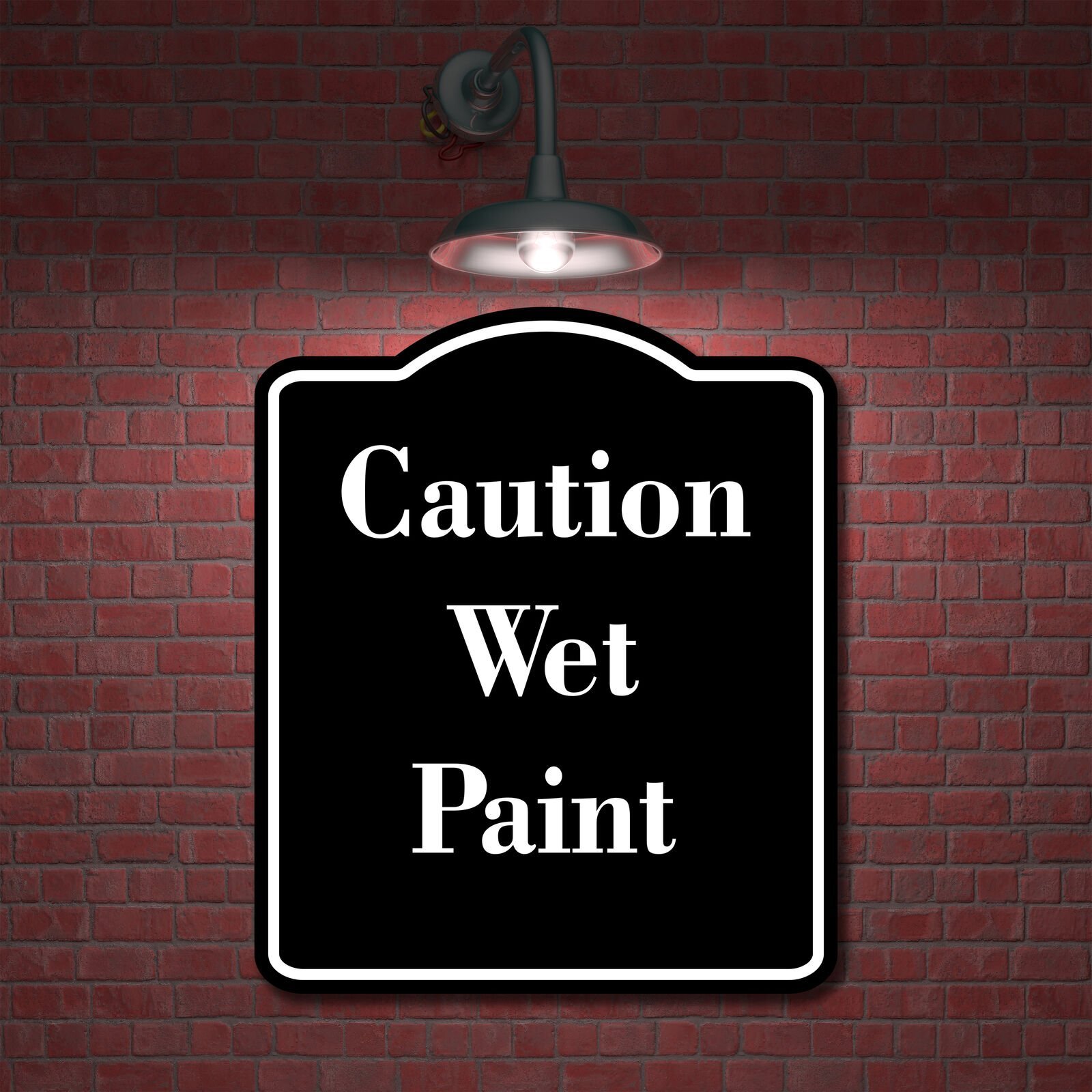 Caution Wet Paint BLACK Aluminum Composite Sign