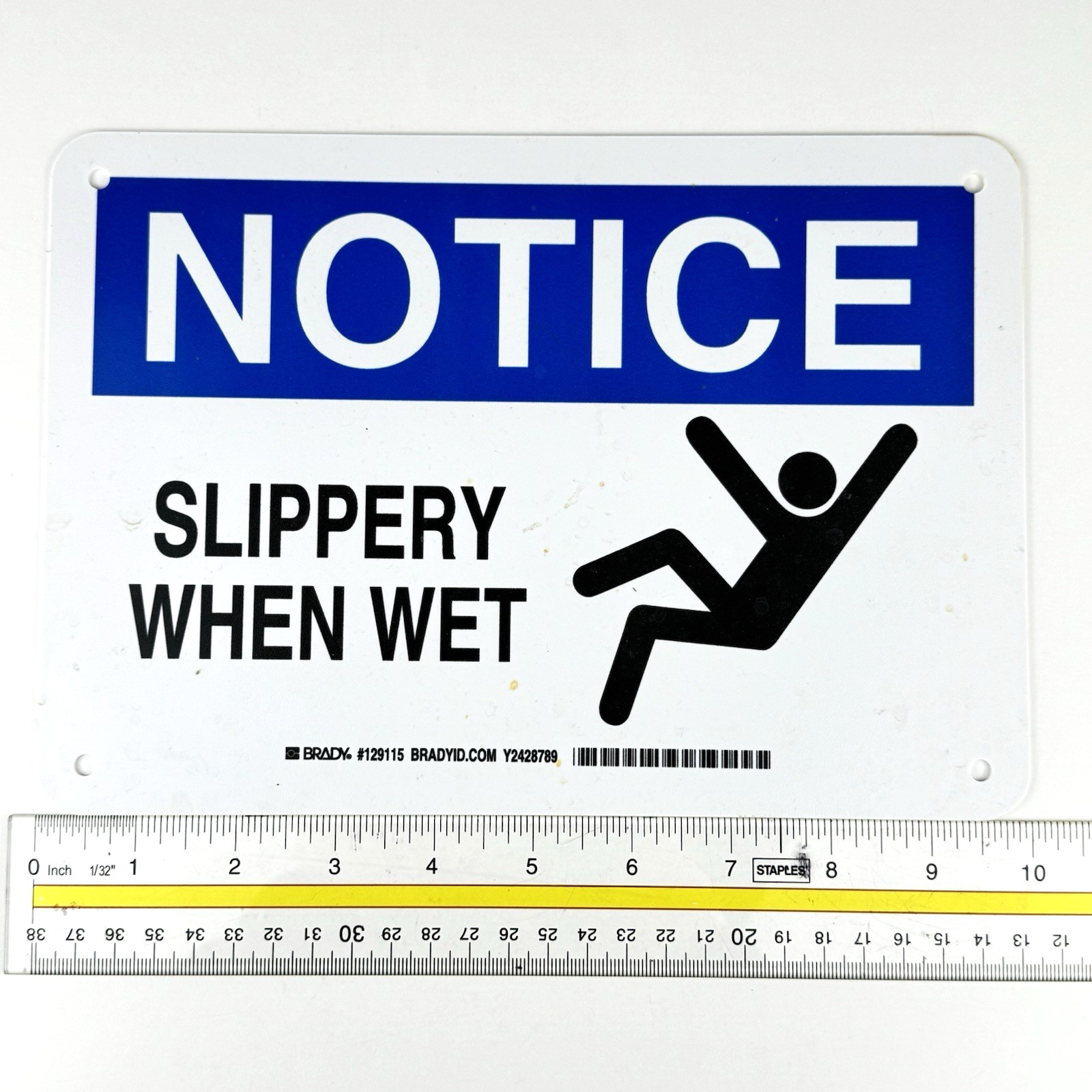 SLIPPERY WHEN WET Sign 10″ x 7″ – Brady Corporation Y2428789 Operational Sign