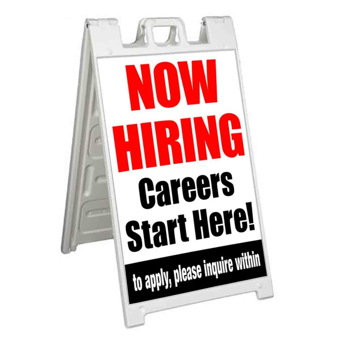 NOW HIRING CAREERS START HERE Signicade 24×36 Aframe Sidewalk Sign Banner Decal