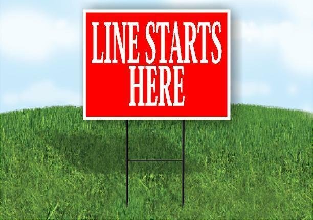 TICKET OFFICE WHITE AND RED Plastic Yard Sign ROAD SIGN with Stand