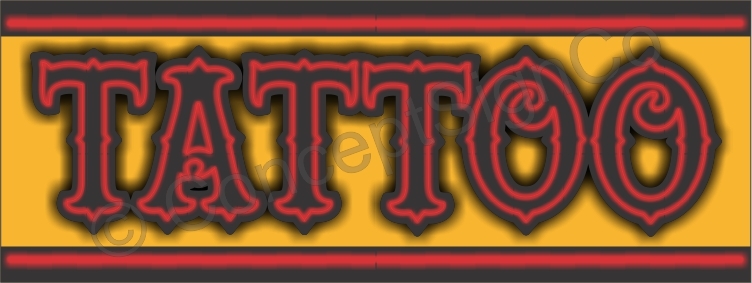 3’X8′ TATTOO BANNER LARGE Outdoor Sign Neon Look Tattoos Piercings Body Art Ink