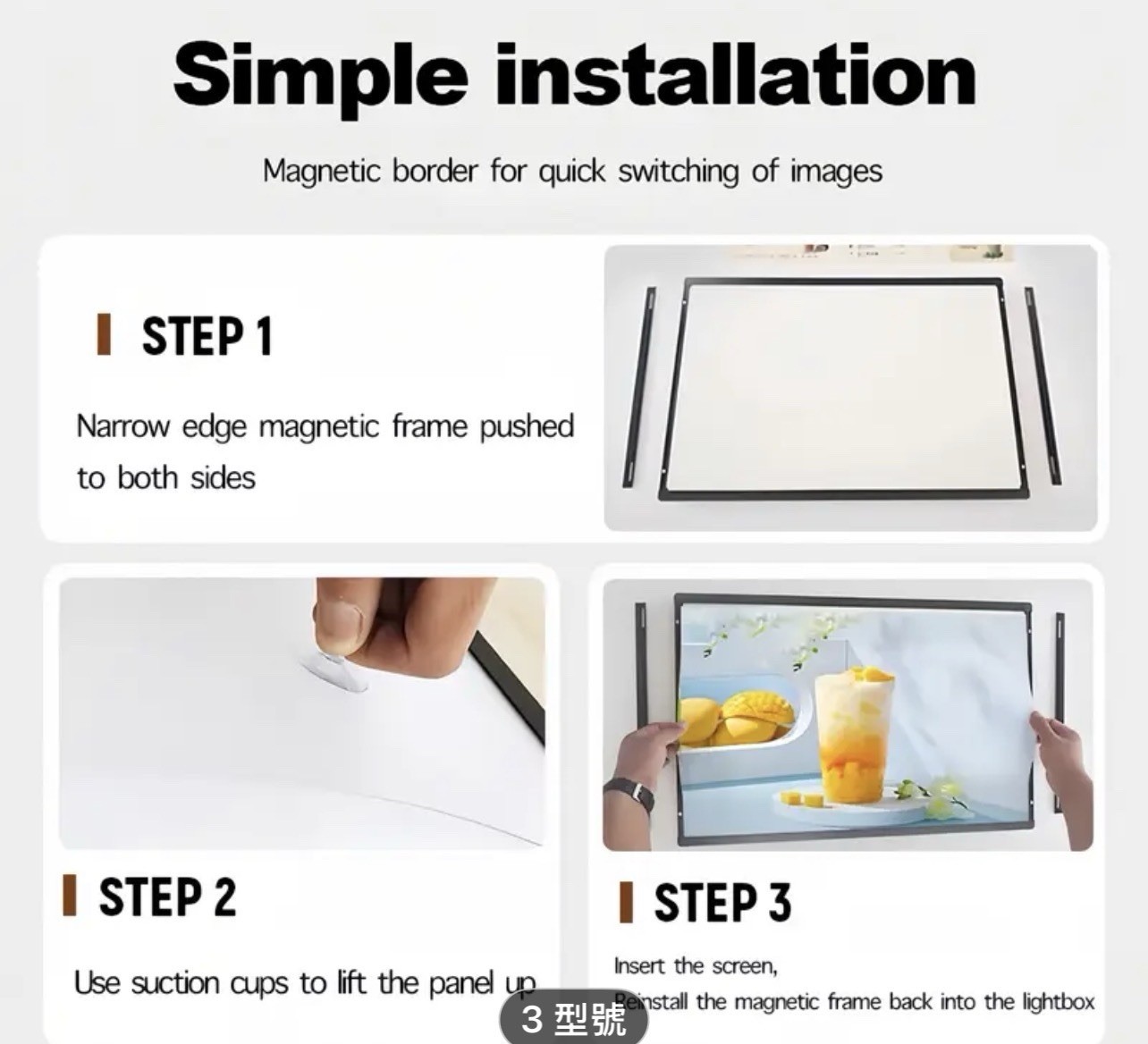 Ultra Thin LED Slim Light Box Menu Board Led Light Box Hanging for restaurant