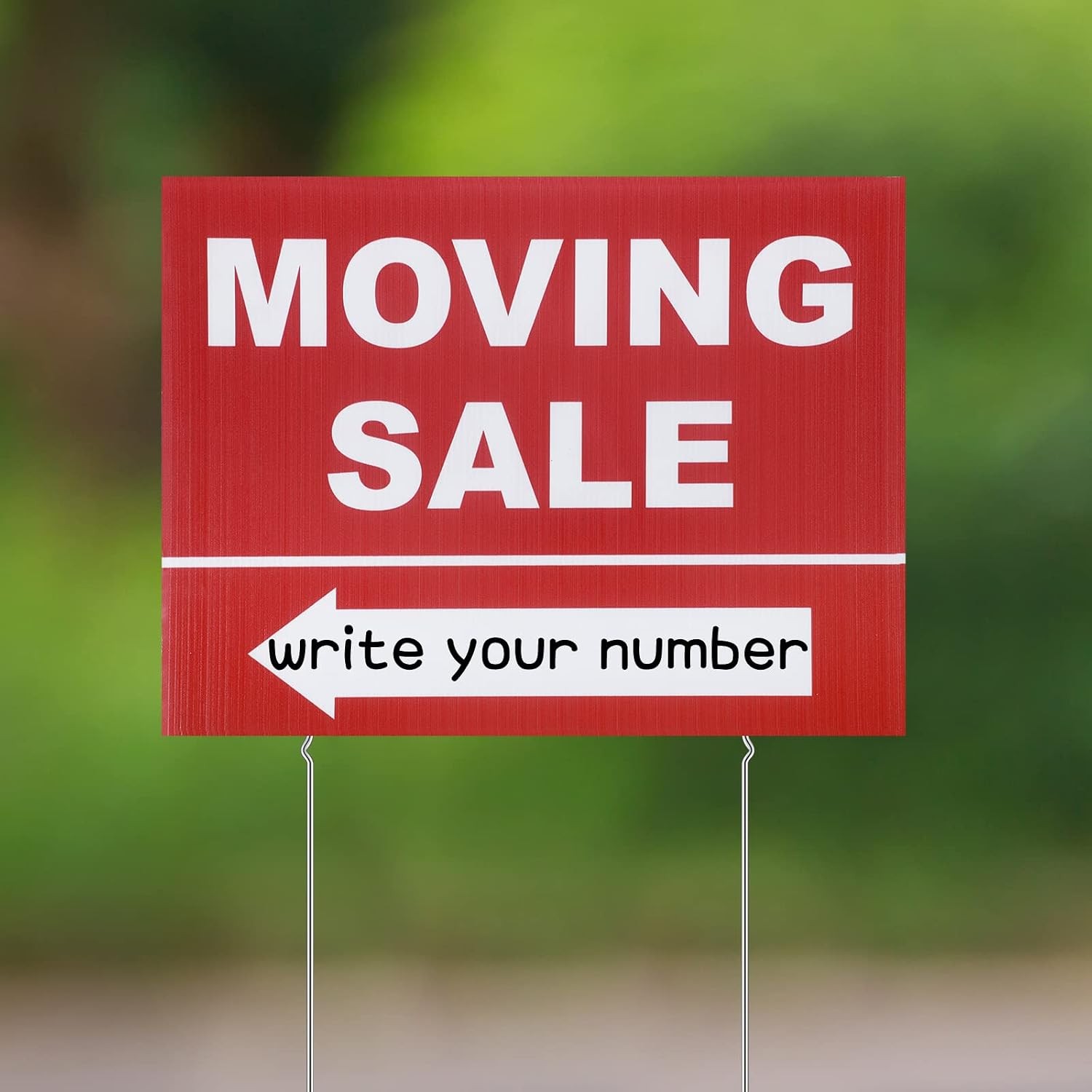 Double Sided Yard Sale Signs 12 x 16 Inch with Stake Moving Sale Sign Kit