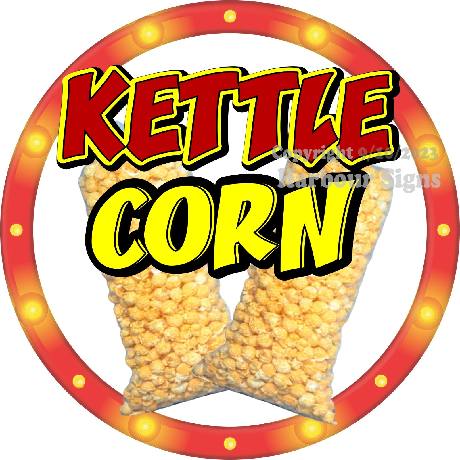 Kettle Corn DECAL (Choose Your Size) Snack Concession Food Truck Sticker c2
