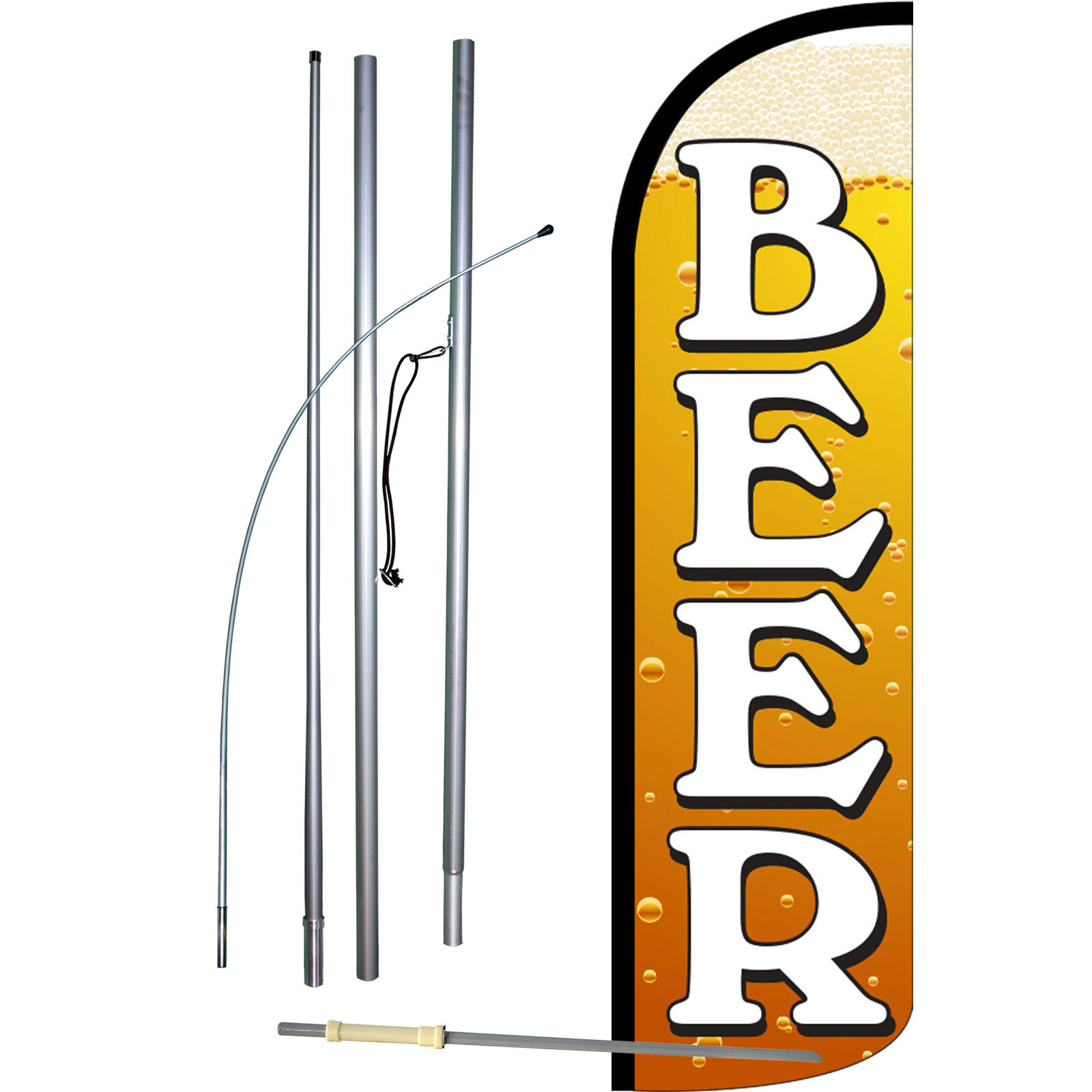 Beer Flag with Flag Pole and Spike