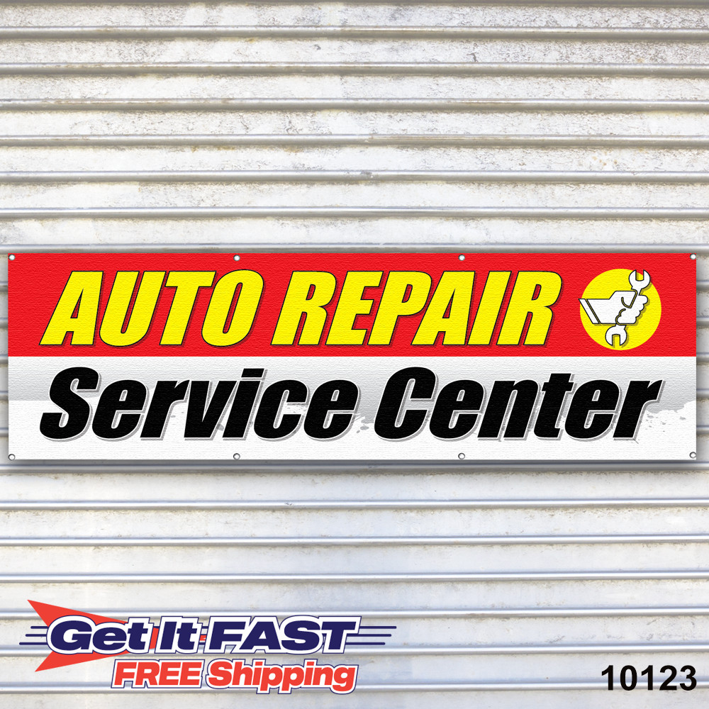 Auto Repair Service Center Banner Sign Tire Dealer Service Bay Garage