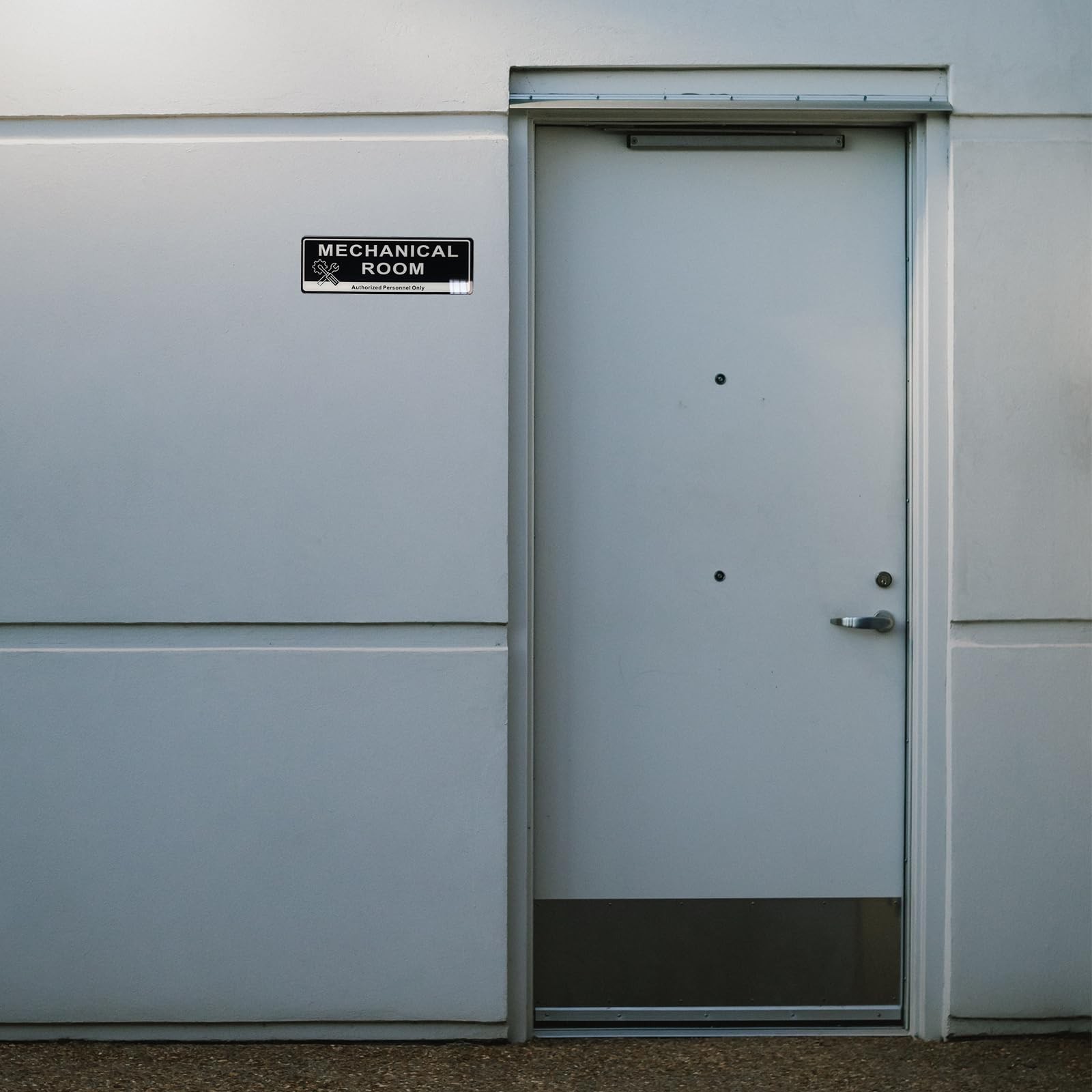 9×3 inch “Mechanical Room Authorized Personnel Only” Acrylic Door Sign B&W