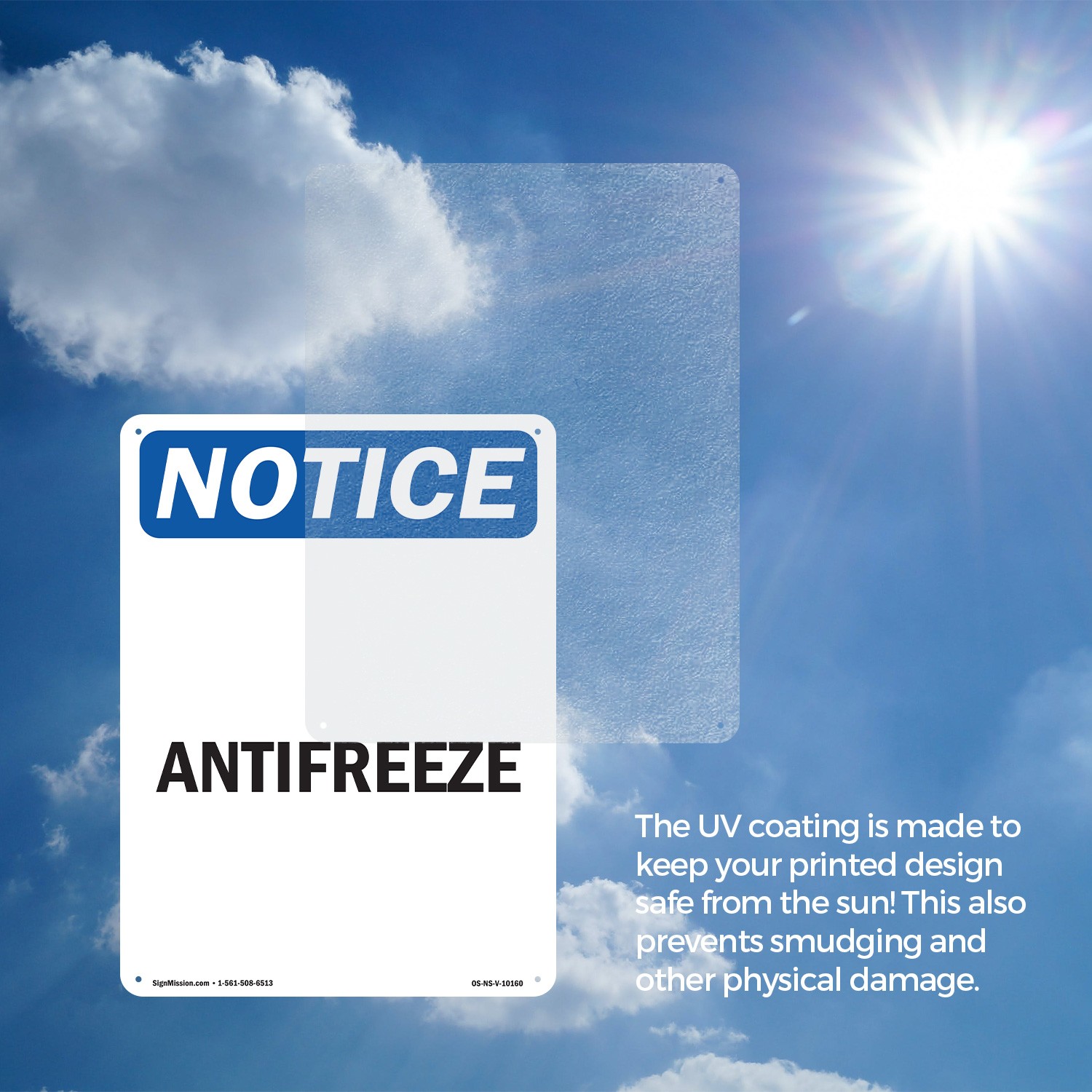 Antifreeze OSHA Notice Sign Metal, Plastic, Or Decal – 5 or 10 Pack