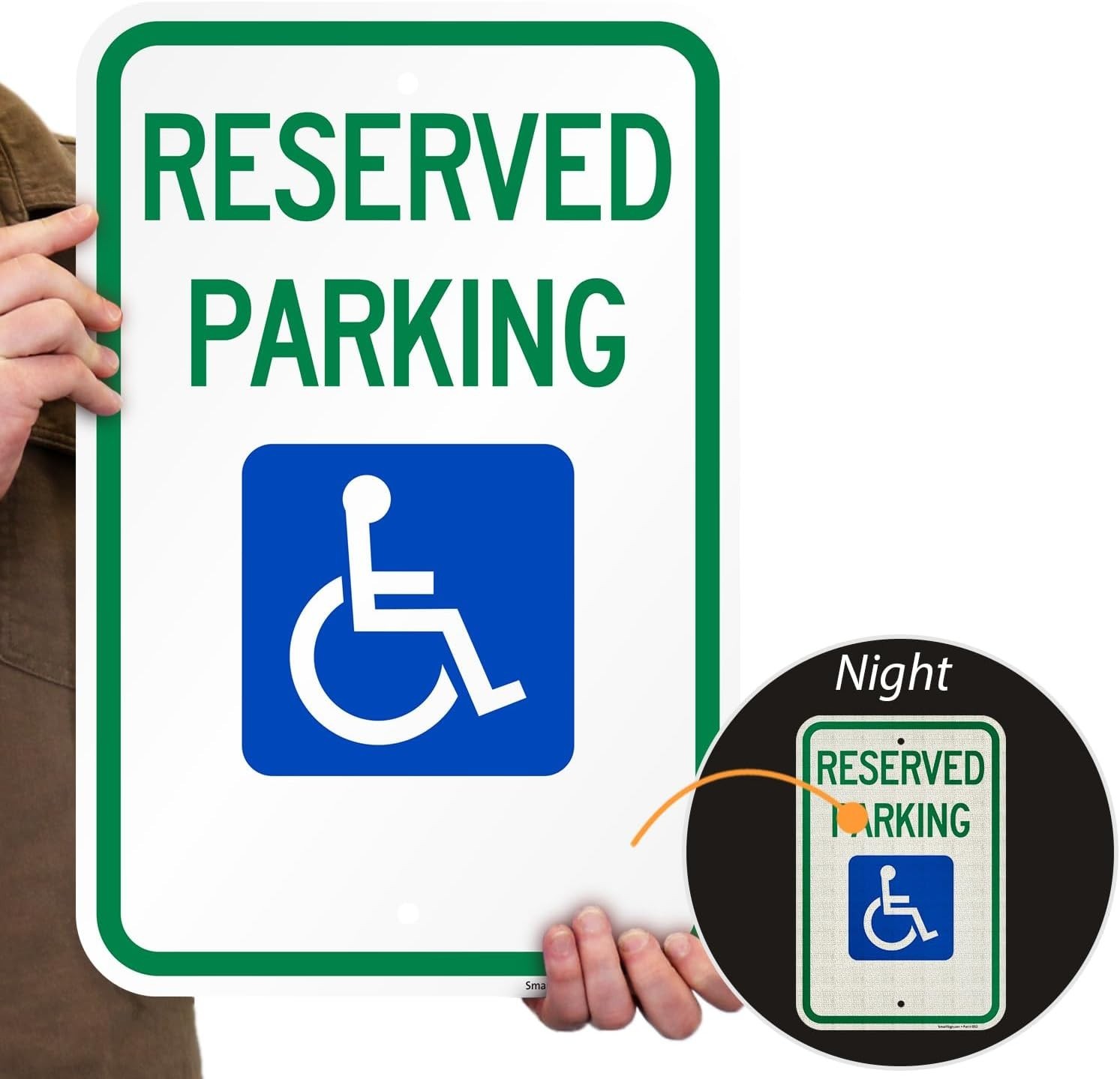 Reflective Aluminum Reserved Parking Signs (2 Pack)