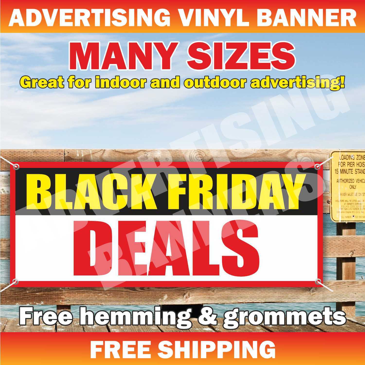 BLACK FRIDAY SALE Advertising Banner Vinyl Mesh Sign Discount Clearance Shop Big