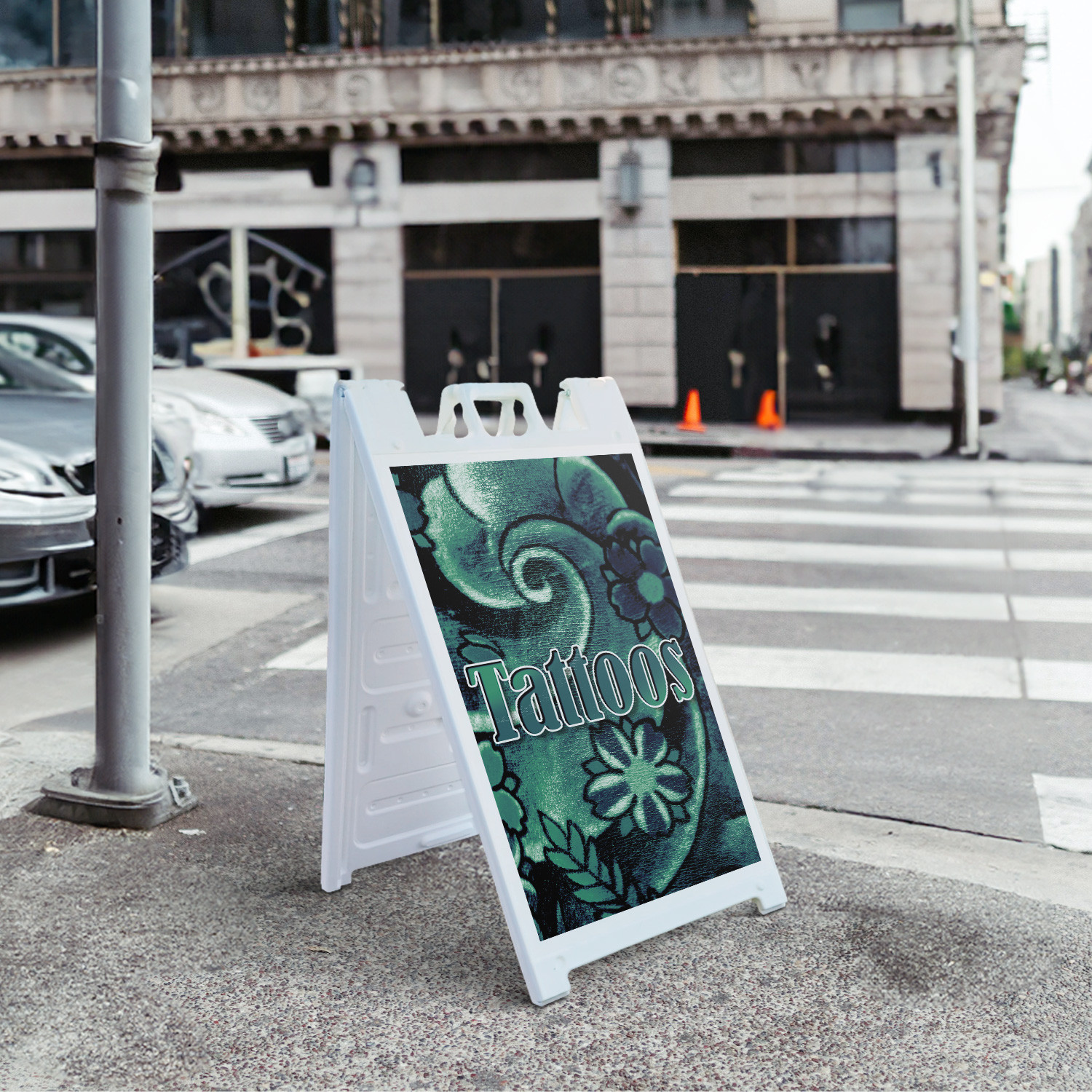 Tattoos Heavy Duty A-Frame Sidewalk Sign Professional Services Artistic Unique