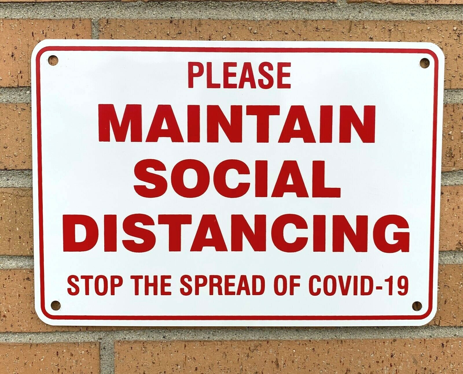 “SOCIAL DISTANCING” Warning Sign-Heavy Duty Aluminum