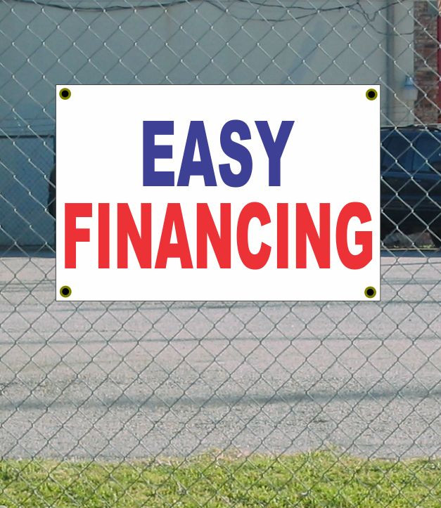 2×3 EASY FINANCING Red White & Blue Banner Sign NEW Discount Size & Price