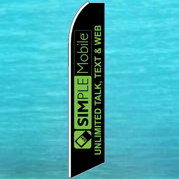 SIMPLE MOBILE FLUTTER FEATHER FLAG Swooper Tall Advertising Sign Banner