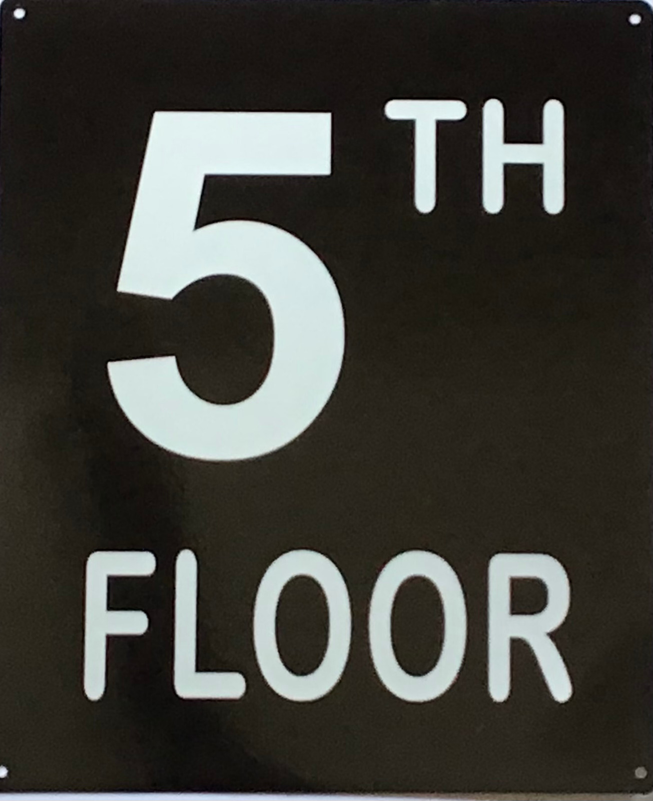 5TH FLOOR SIGN (10X12, Black Background, Aluminum-REF24-1027