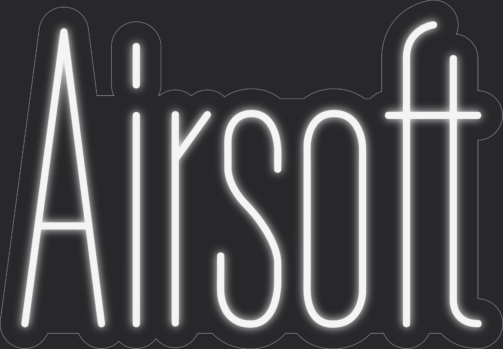 Airsoft Neon LED Sign Business Wall Decor Lighted Store Sign 24 x 17 in.