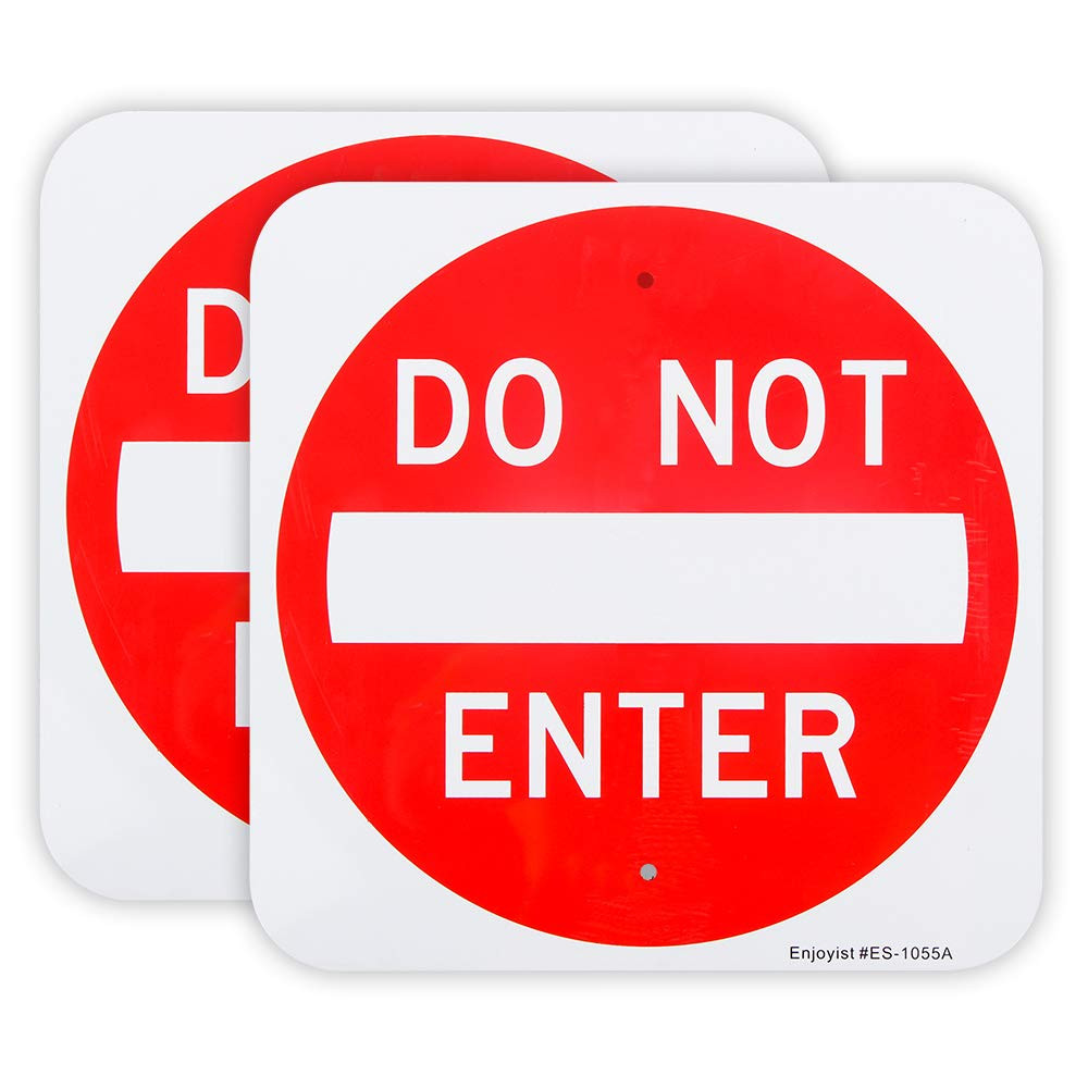 Enjoyist 2-Pack Do Not Enter Sign 12″X 12″ .04″ Aluminum Reflective Sign Rust Fr