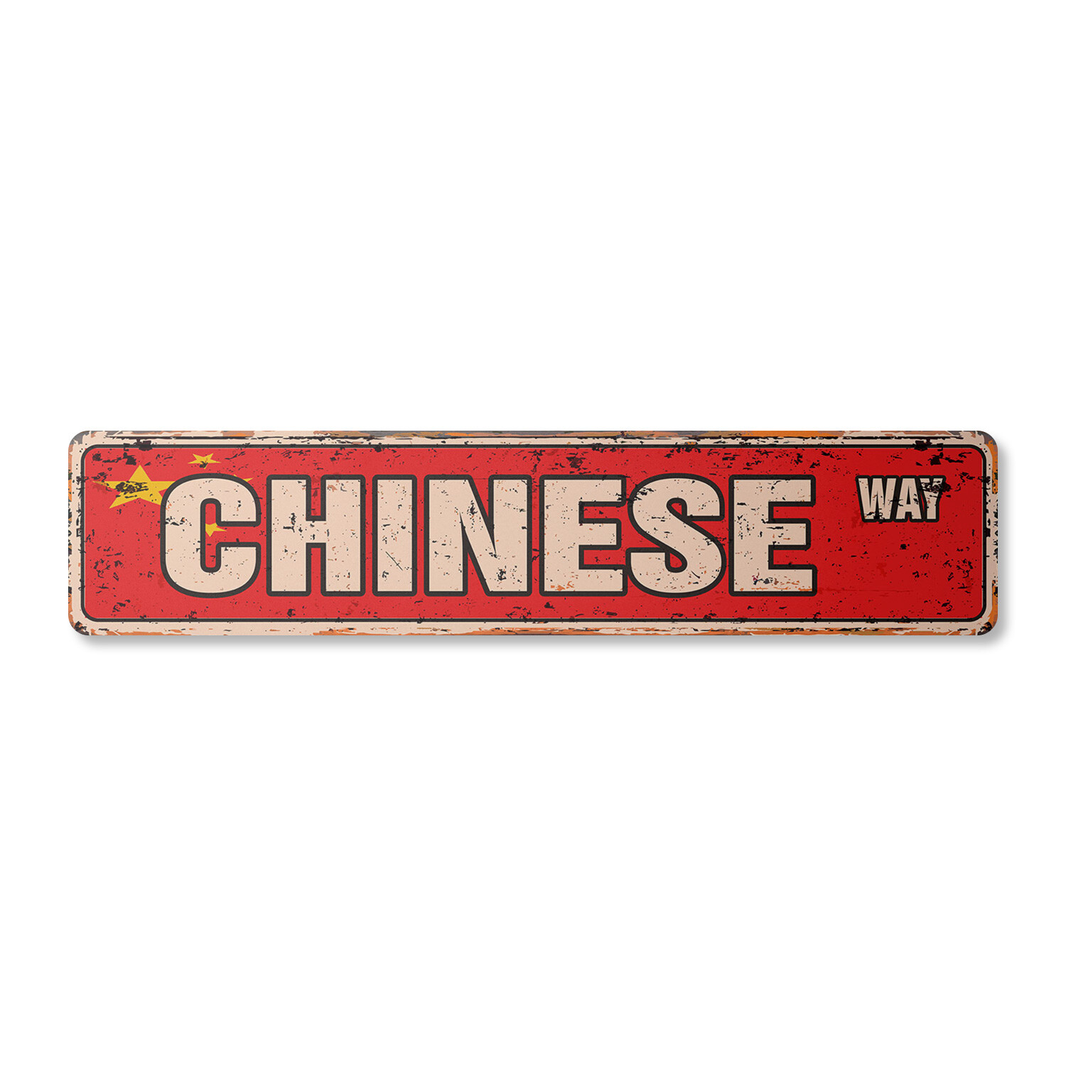 CHINESE FLAG Vintage Street Sign china national nation pride country