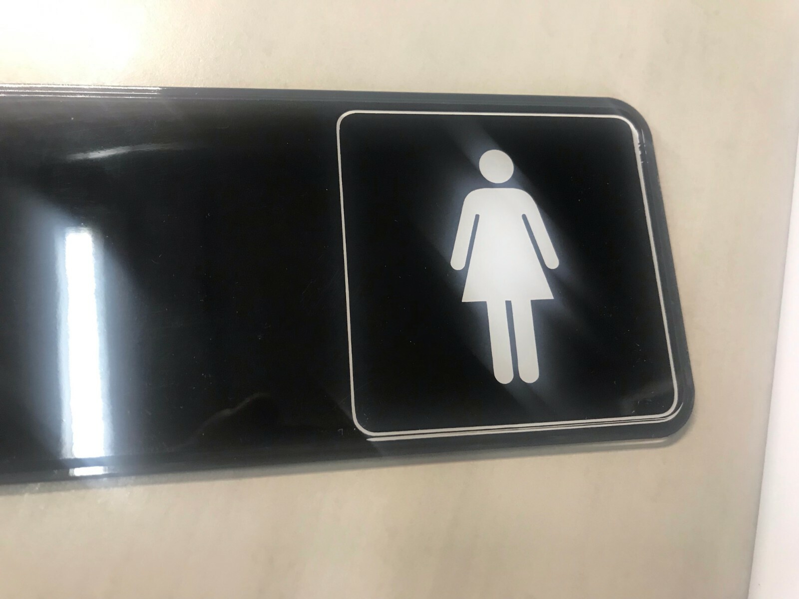 Women Sign 3″ x 9″ Plastic Self Adhesive, Black/White