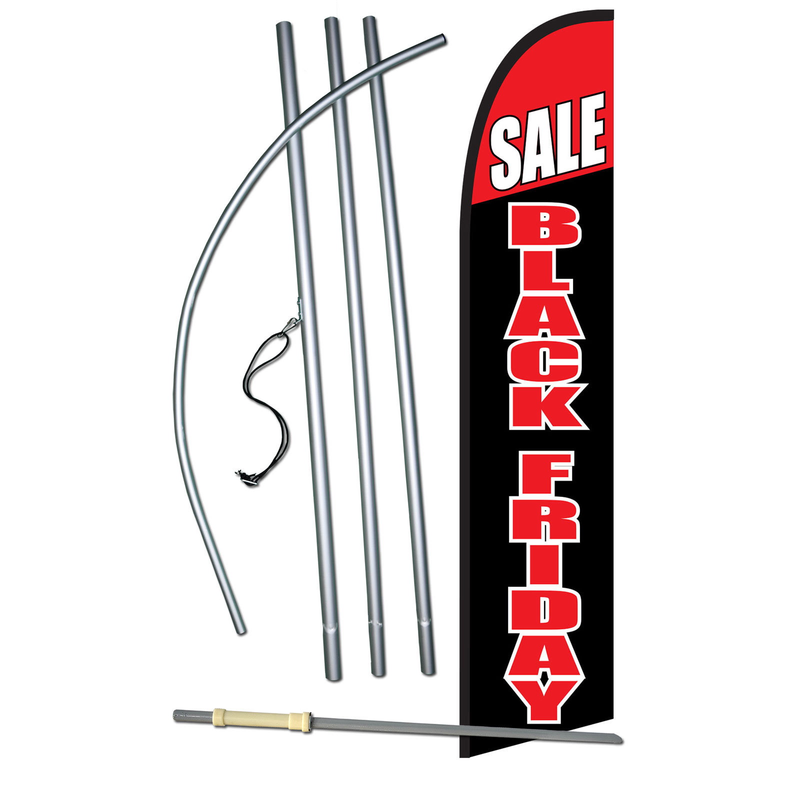 Black Friday Sale Flag Flutter Feather Banner Swooper Windless Bundle Kit