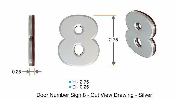 2 PCS – Apartment Number Sign/Mailbox Number Sign,. Number 8 ….-REF24-1027