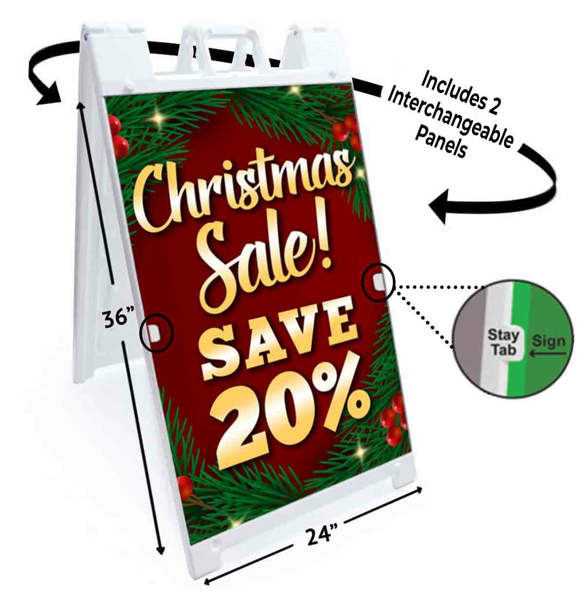 CHRISTMAS SALE SAVE 20% Signicade 24×36 A Frame Sidewalk Sign Double Sided