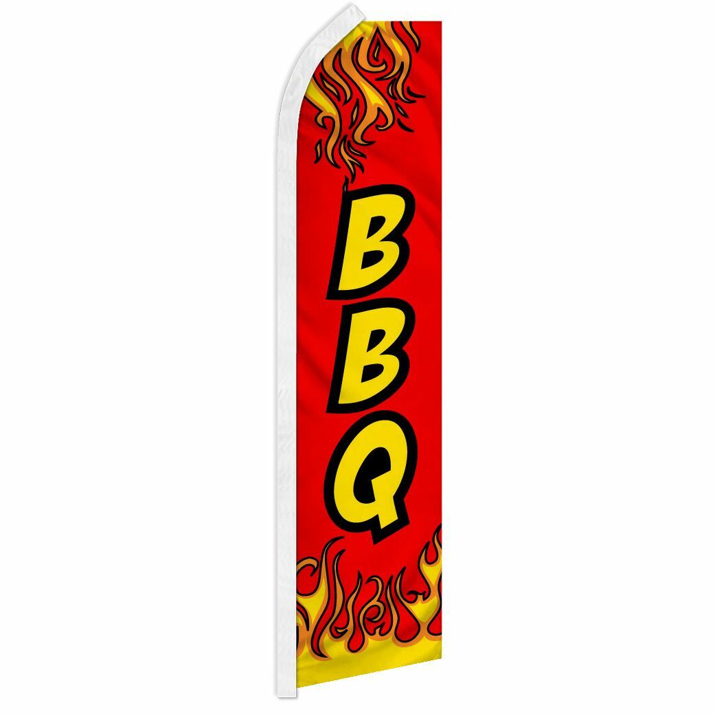 “BBQ” advertising super flag swooper banner business meat barbecue grill food rd