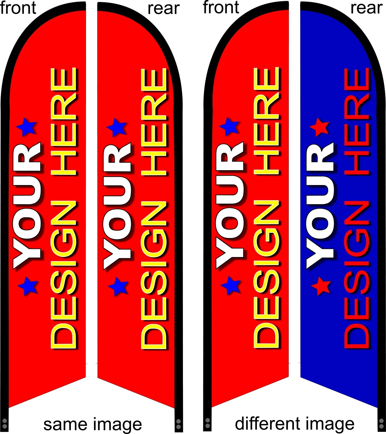 DOUBLE SIDED CUSTOM PRINTED Premium quality swooper feather flag banner sign