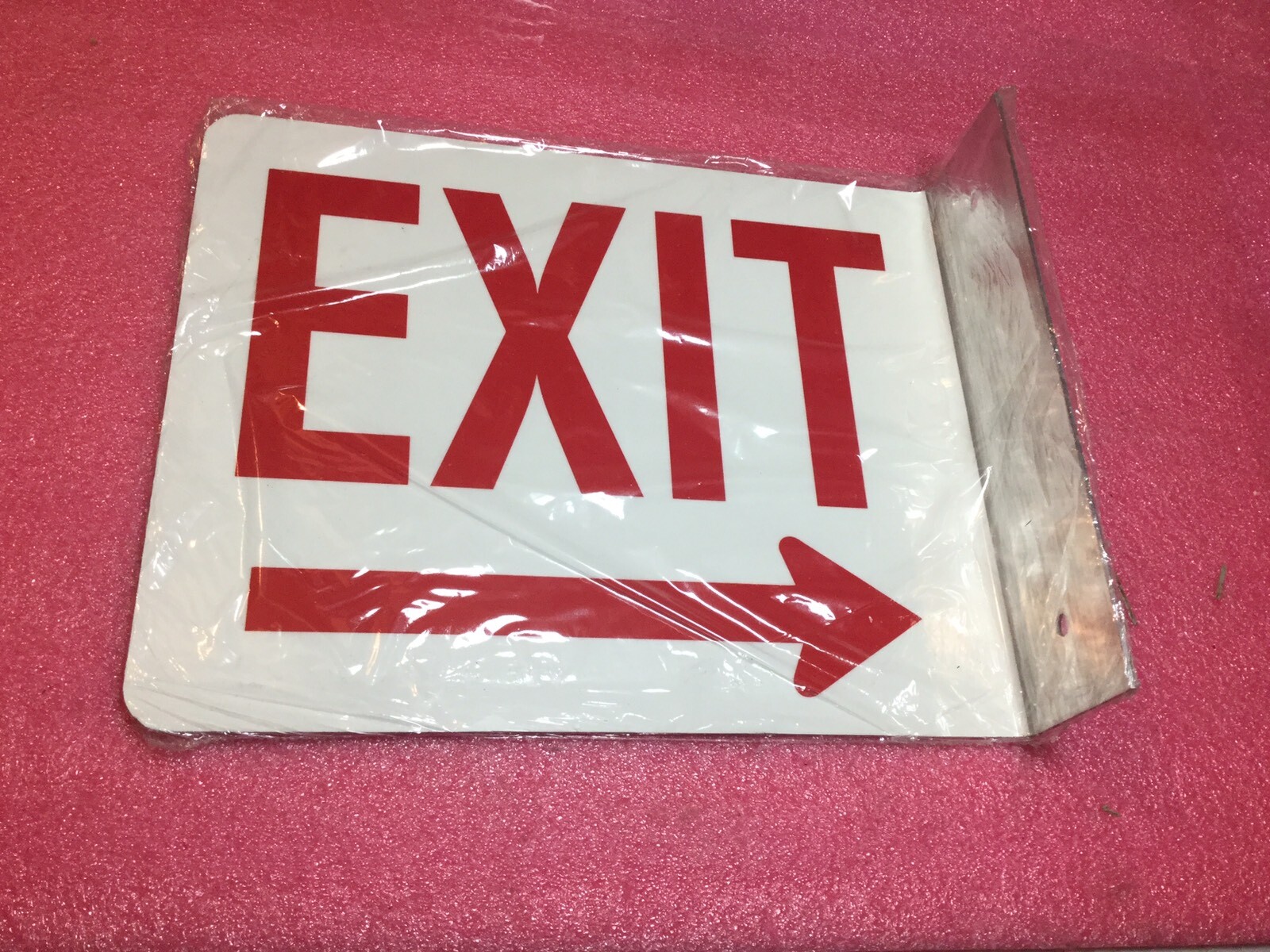 Aluminum Exit With Right Arrow Sign, Double sided