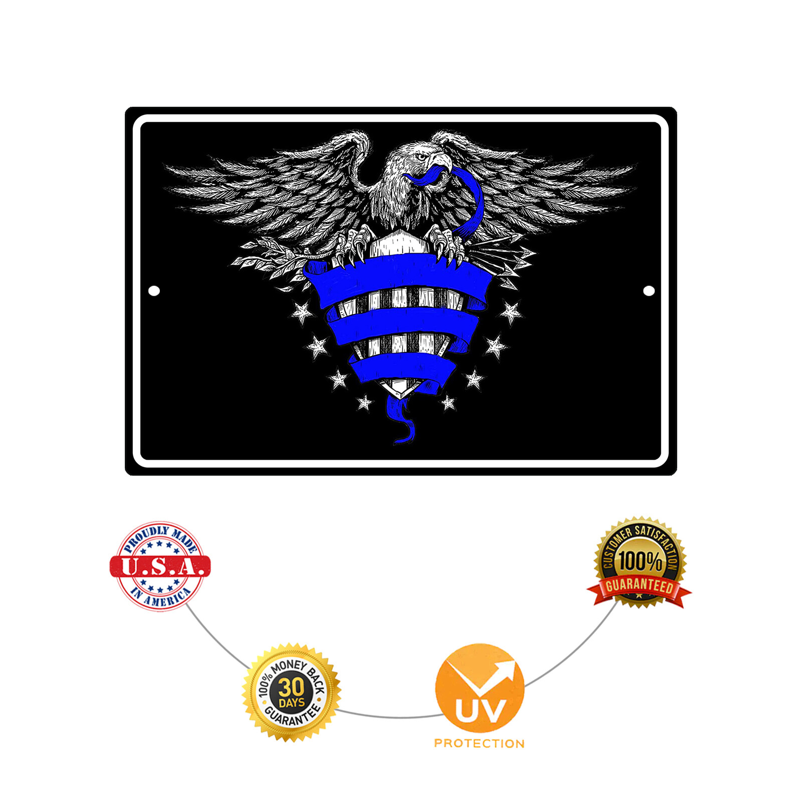 Blue Lives Matter Police Support Law Enforcement, Police Fitness Metal Sign