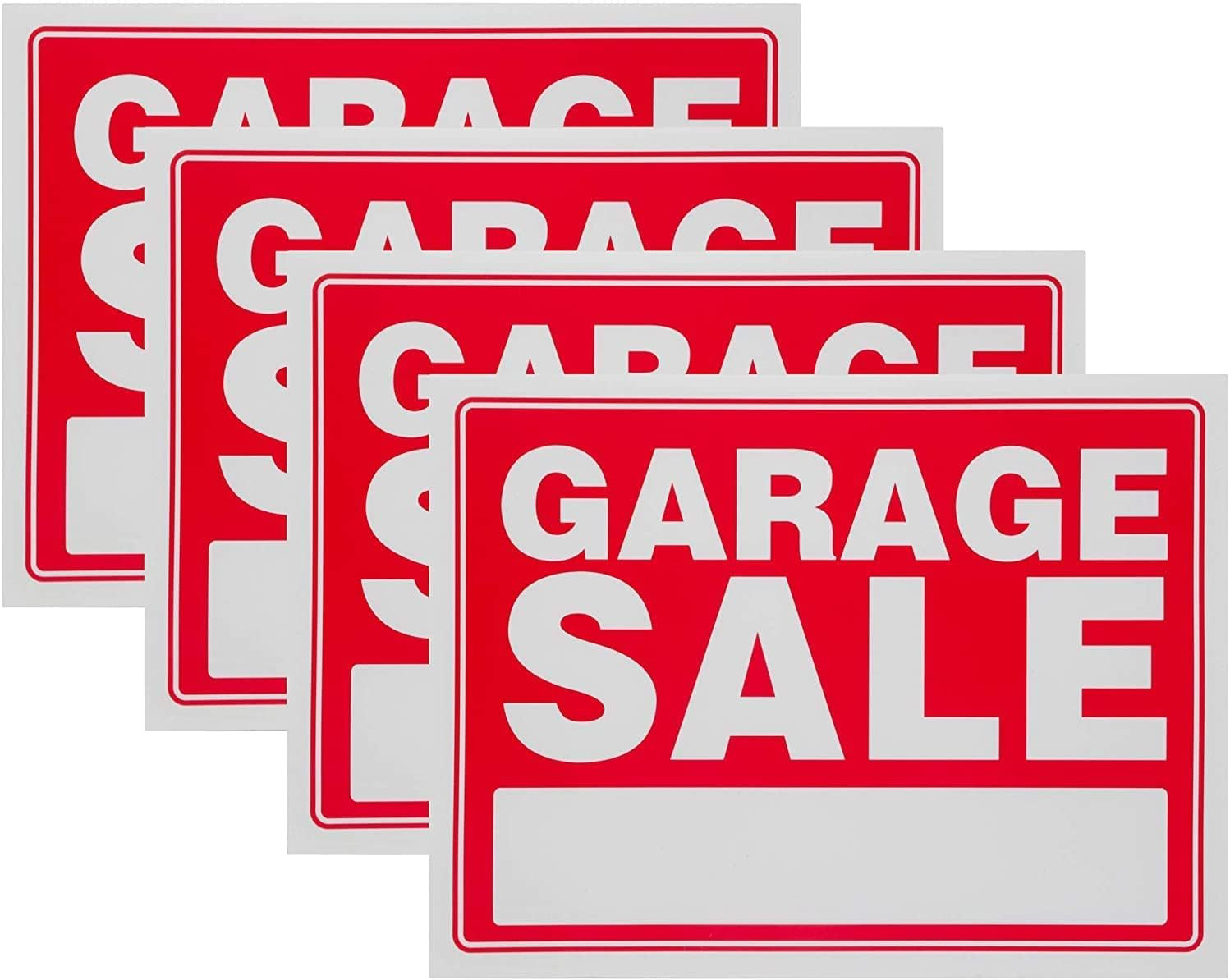 Ram-Pro Garage Sign Red Yard Street Signs – 9 X 12 Inch Plastic Banner Labels fo